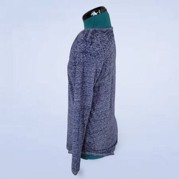 Z Supply Dark Steel Blue Heather Long Sleeve Tee - Size Small - Picture 2 of 7